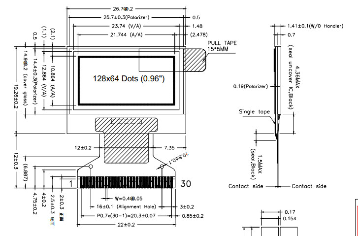 0.96 inch OLED 128x64 OLED display-01 (2)